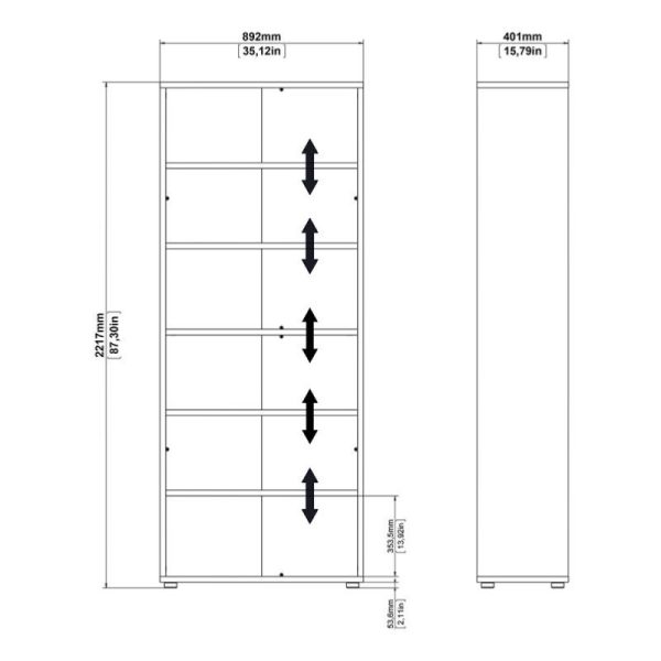Alexis Office Storage Unit With Cupboard and 2 Drawers, 2 Doors And 3 Shelves White - Image 8