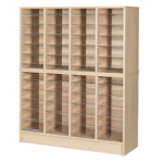 floor post sorter unit pigeon holes 48 space in oak finish. 4 x 12 , 4 coulumn pigeon holes