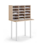 post room table for pigeon holes with pigeon hole unit on top