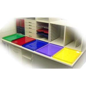 pigeon hole trays in colourful finishes