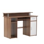 computer desk walnut and white