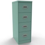 pastel turquoise filing cabinet with 4 drawers