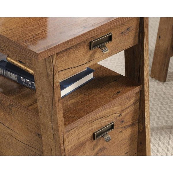 Home Office Executive Trestle Style Desk Oak - Image 4