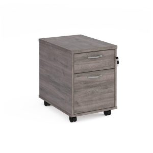 Mobile 2 drawer pedestal in grey oak