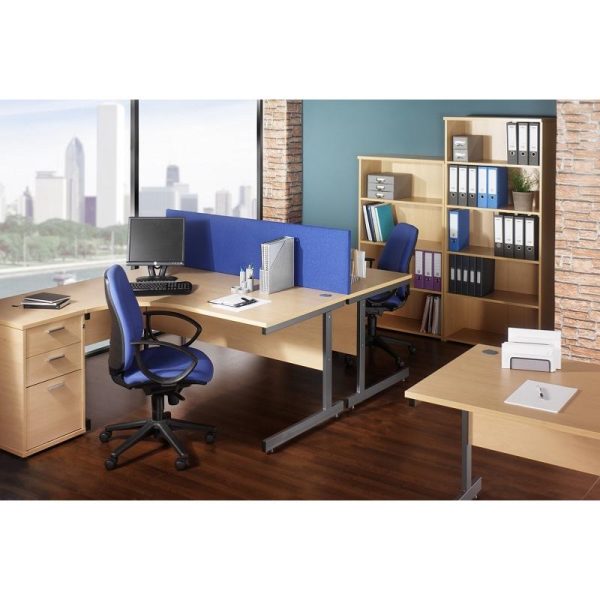 Office Desk High Pedestal Work H8 Beech - Image 5