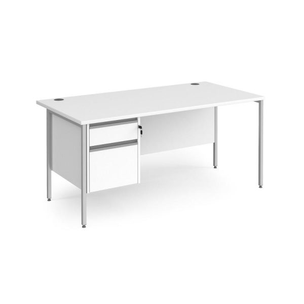 Straight Desk Maine 1600mm x 800mm H Frame With Two Drawers - Image 2