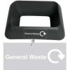 black waste bin ring lid with General Waste Sticker
