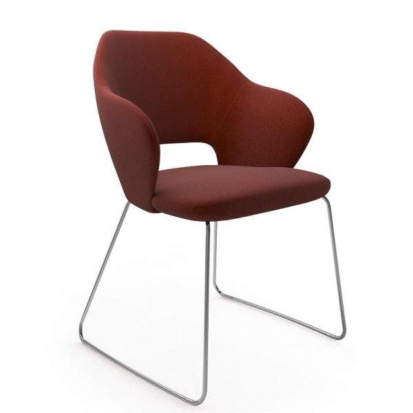 Jade Reception Chair Chrome Sleigh Frame - Image 2