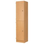 wooden lockers in beech with 2 doors