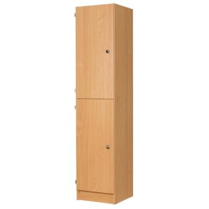 wooden lockers in beech with 2 doors