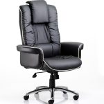high back soft black leather executive office chair with arms