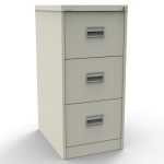 almond white filing cabinet with 3 drawers