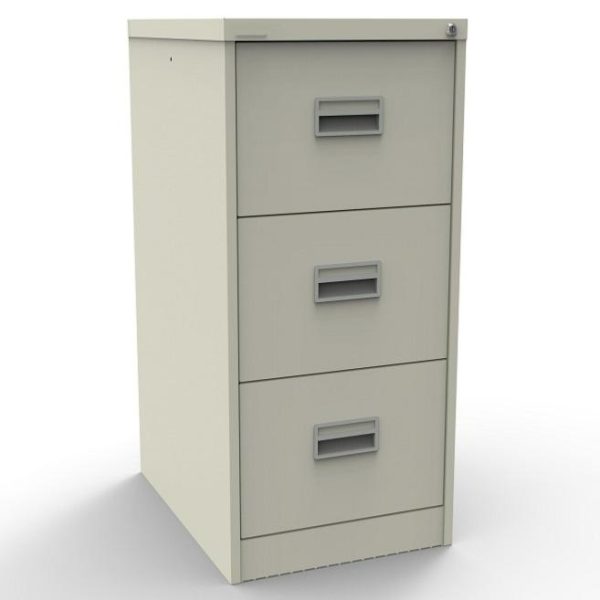 almond white filing cabinet with 3 drawers