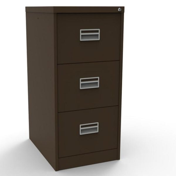 brown filing cabinets with 3 drawers