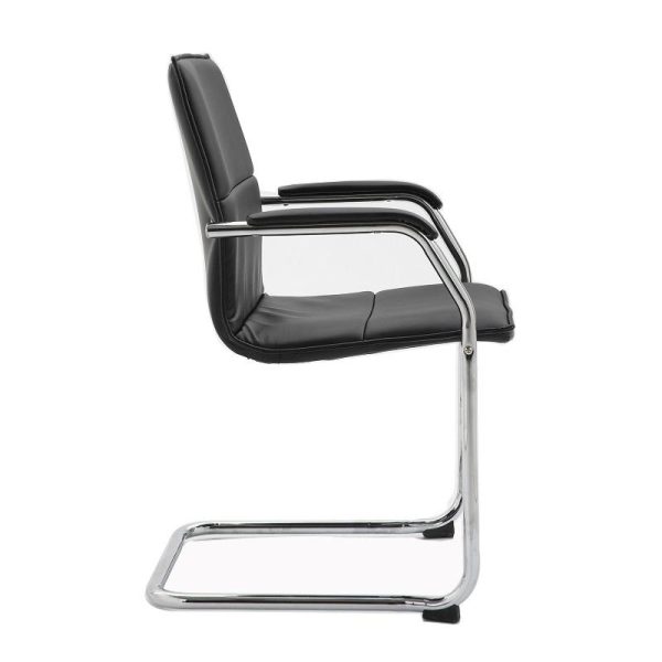 Meeting Chair Earth Black Or Grey Faux Leather - Image 3
