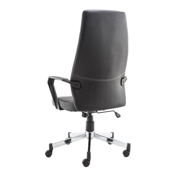 High Back Office Chair San Francisco Black Leather - Image 4