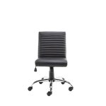 ribbed faux leather operators chair in black with chrome base