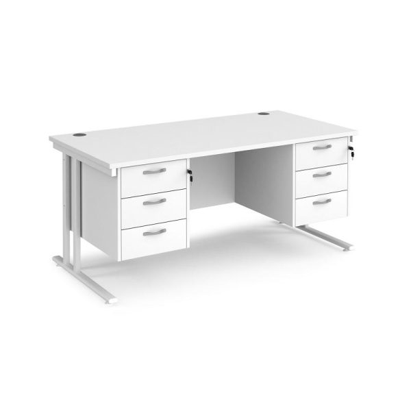 Office Straight Desk 1600 Cantilever Frame With 2 x 3 Drawer Pedestal Work 25 - Image 6