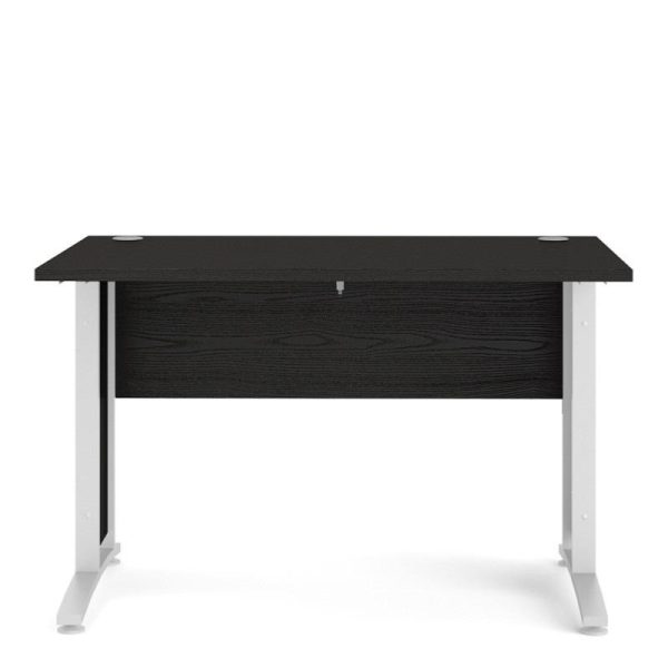 Alexis Office Desk 120cm Black Woodgrain With White Legs - Image 3