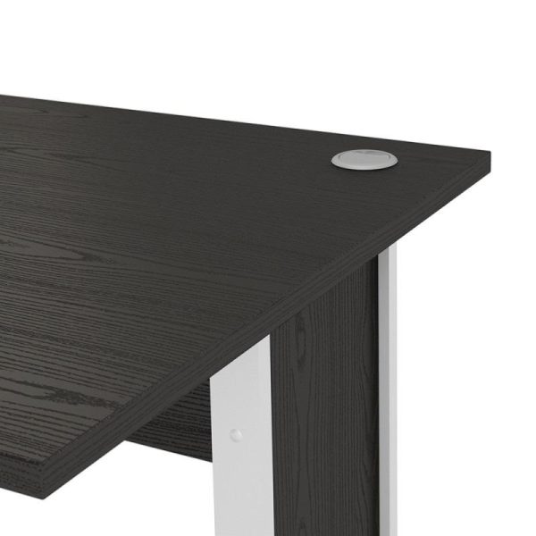 Alexis Office Desk 120cm Black Woodgrain With White Legs - Image 8