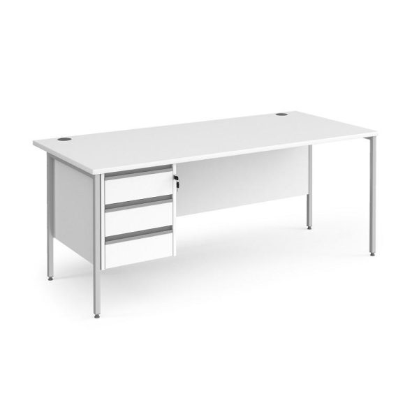 Straight Desk Maine 1800mm x 800mm H Frame With Three Drawers - Image 2