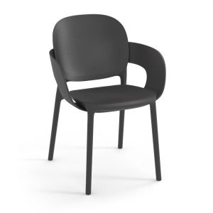 Florence Sustainable Chair With Arms Anthracite Grey