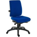 ergonomic executive office chair in blue fabric and black standard base