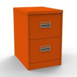 sienna orange filing cabinet with 2 drawers