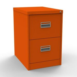 sienna orange filing cabinet with 2 drawers