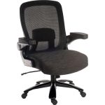 office chairs heavy duty with black fabric seat and mesh back