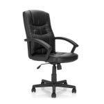 high back black leather effect office chair