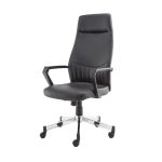 high back black leather office chair