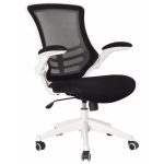 mesh back office chair with black mesh back and fabric seat with white frame