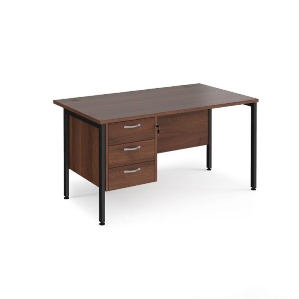 Office Straight Desk H Leg With 3 Drawer Pedestal Work 25 - Image 5