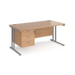 online office furniture in oak with silver leg frame