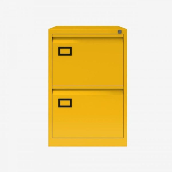 Office Filing Cabinet A Range 2 Drawer Yellow