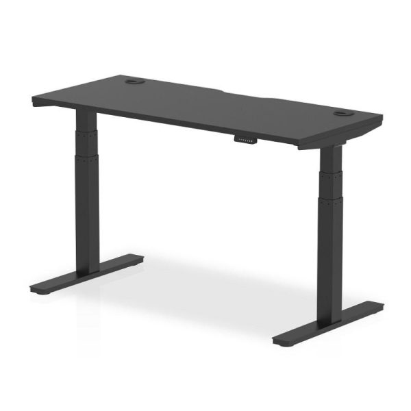 All black height adjustable desk