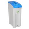 lockable grey office recycling bin with lockable blue top with Confidential Paper sticker