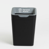 black office recycling bin with grey lid General Waste