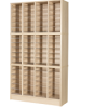 floor standing wood pigeon holes with 72 spaces. clear acrylic shelves