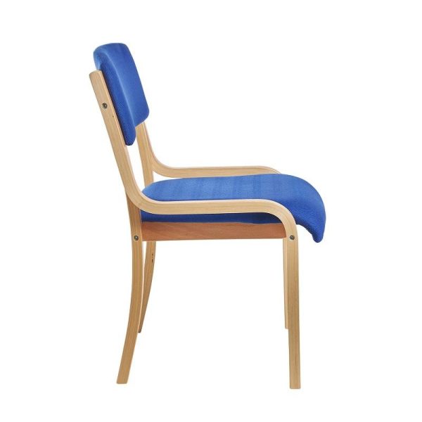 Wooden Conference Chair Without Arms Place Charcoal or Blue - Image 4