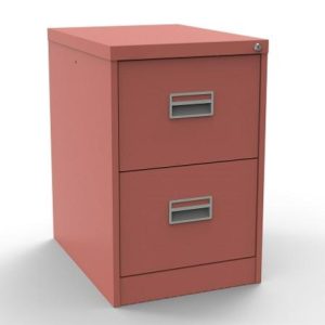 pink filing cabinet with 3 drawers