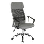 Office chair grey mesh back and fabric seat
