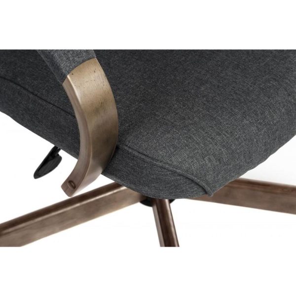Traditional Style Grey Fabric Office Chair Ely - Image 3