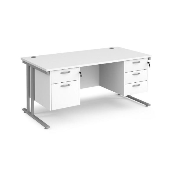 Office Straight Desk 1600 Cantilever Frame With 2 And 3 Drawer Pedestal Work 25 - Image 5