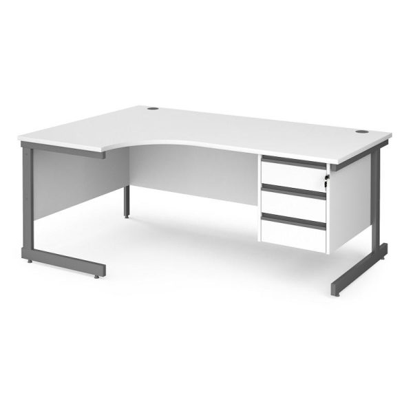 ergonomic desk with pedestal