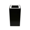 black office recycling bin with white top