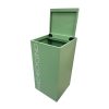 Green soft close top office recycling bin with white lettering Mixed Recycling