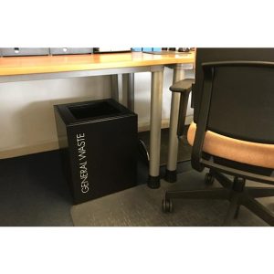 black office recycling bin 60 litre