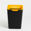 black office recycling bin with orange top and Recycling Mixed Lettering and pictogram